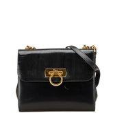 サルヴァトーレフェラガモ ガンチーニ ショルダーバッグ ブラック レザー レディース Salvatore Ferragamo 【中古】